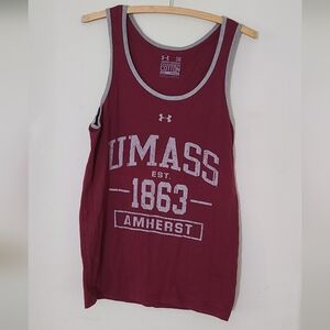 University of Massachusetts Amherst Under Armour Red Charged Cotton Tank Top S